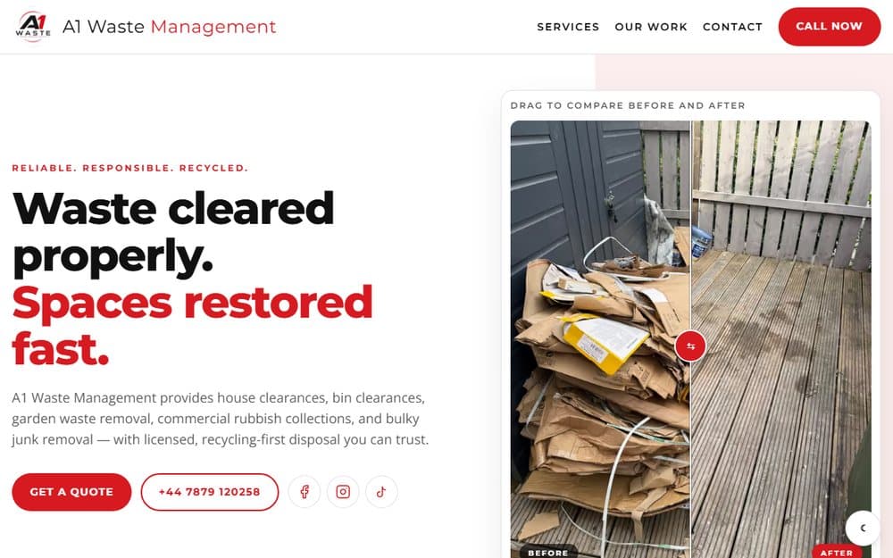 Screenshot of A1 Waste Management